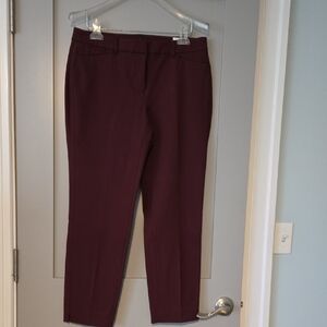 White House Black Market Dark Burgundy Ankle Pants